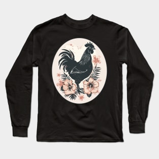 Cute Cottagecore  Chicken Mama Hen Farm Garden Adore Flower Chickens Long Sleeve T-Shirt